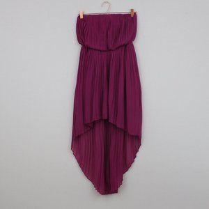 BCBGeneration Pleated Hi-low Straples Dress
